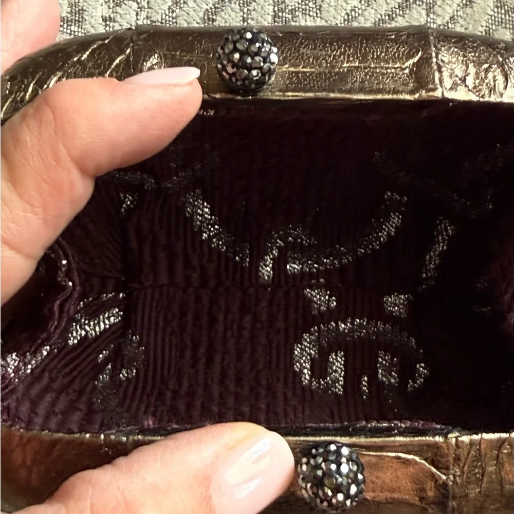 Kotur D'abo Metallic Gold Python Minaudière Clutch